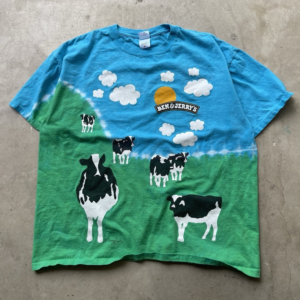 Vintage Men's Ben & Jerrys Ice Cream Euphoria AOP T-shirt sz XL